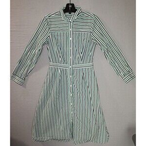 J Crew Factory Women's Sleeve Tiered Midi Dress Size 4 Green Multi Color *READ*